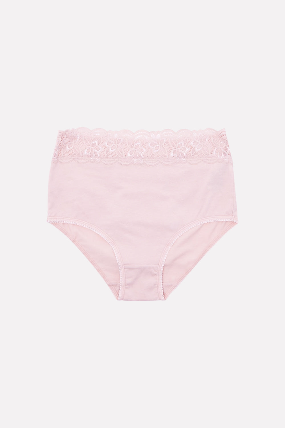 Ladies Front Lace Detail Full Brief Panty