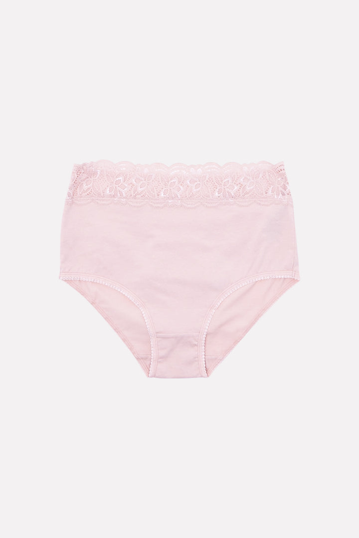 Ladies Front Lace Detail Full Brief Panty