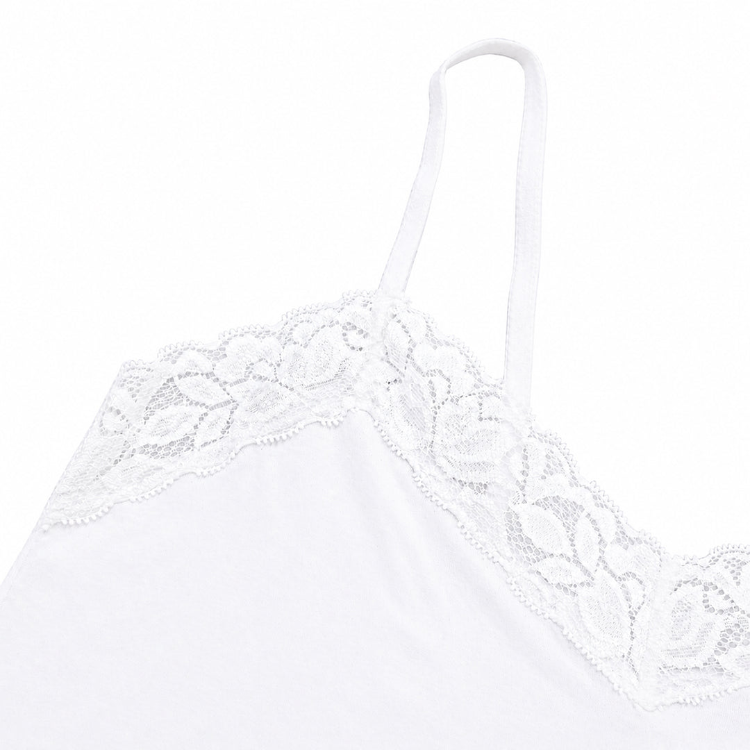 Womens Lace Trim Cotton Camisole Tank Top