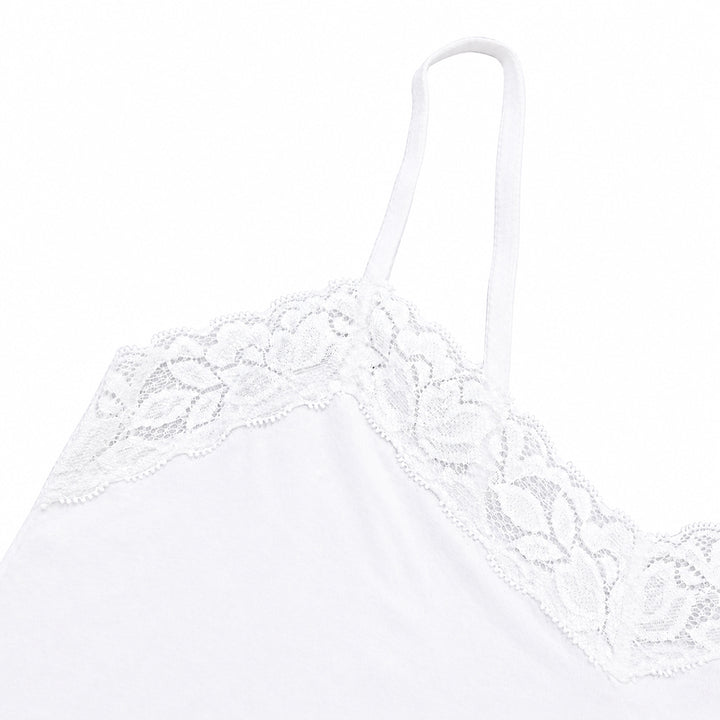 Womens Lace Trim Cotton Camisole Tank Top