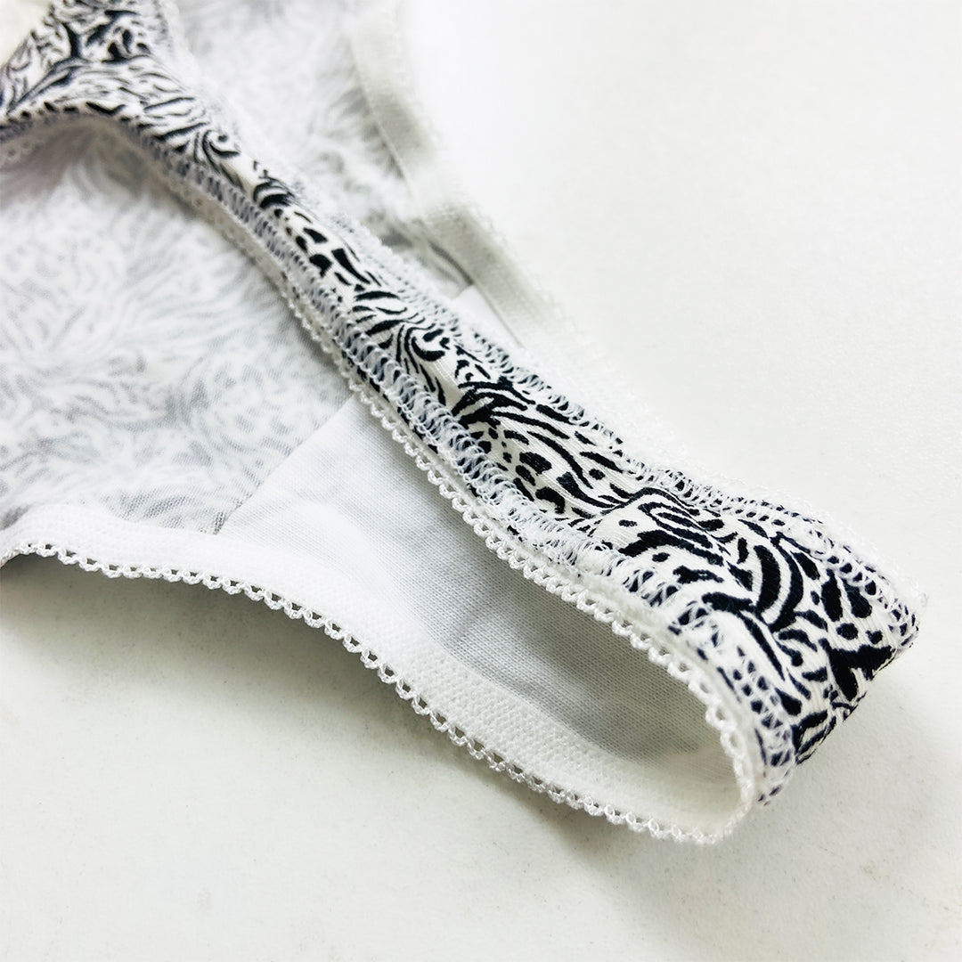 Ladies Mid Rise Lace Front Thong