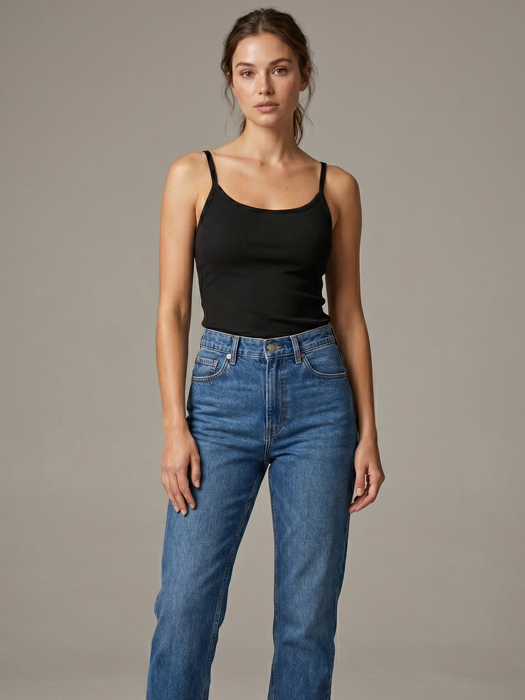 Womens Ribbed Cotton Camisole Tank Top