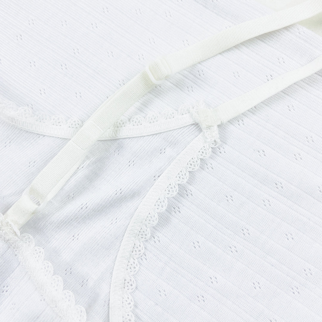 Womens Pointelle Lace Trim Cami with Adjustable Straps Camisole Tank Top