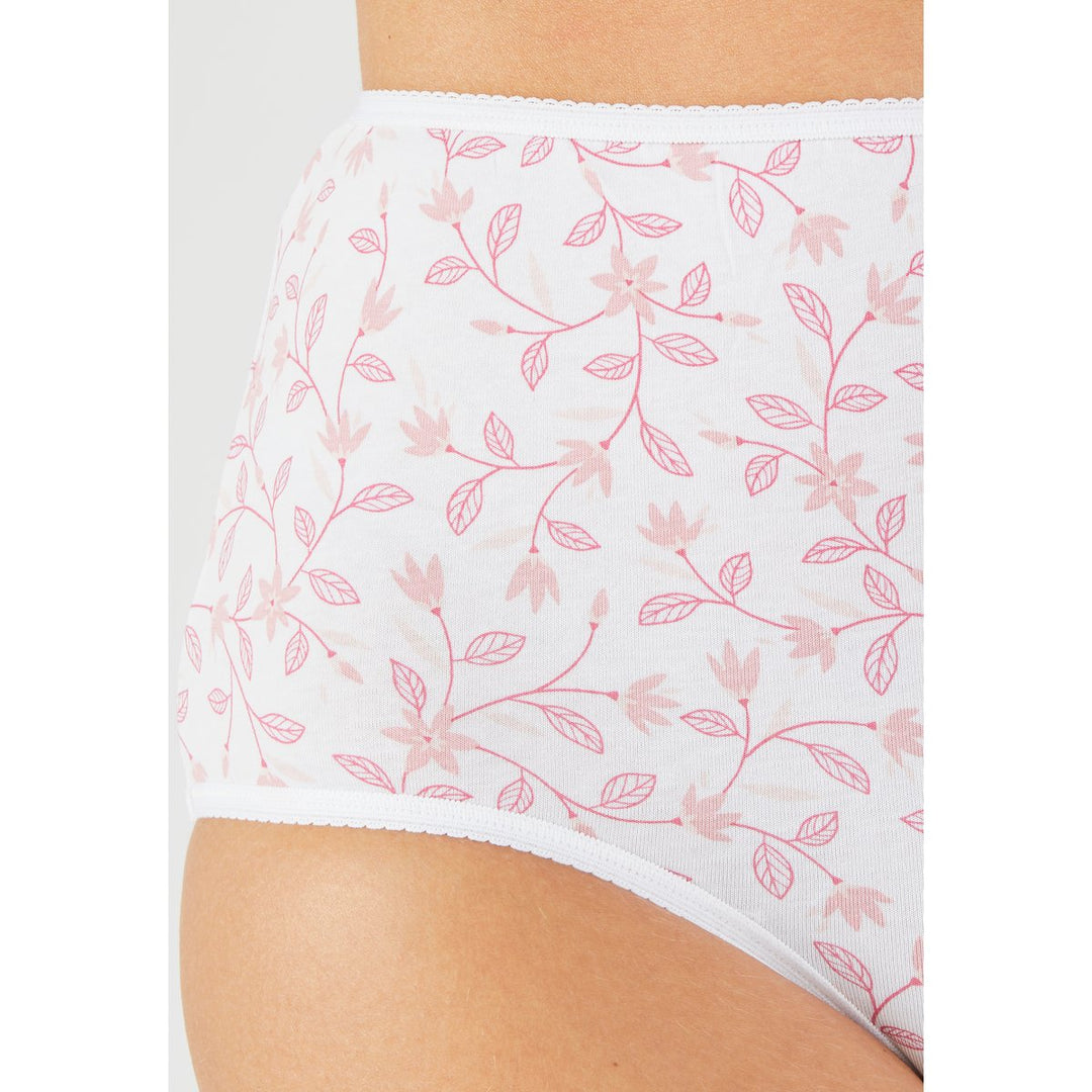 Pack of 4 Ladies High Waisted Full Back Cover Printed Brief Panty