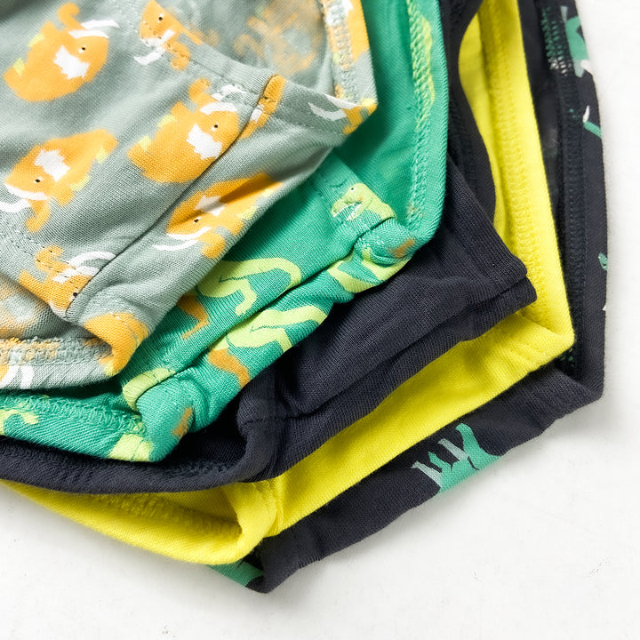 Pack of 3 Boys Fun Print Cotton Elastic Waistband Briefs Underwear