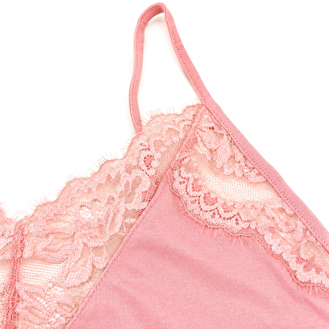 Womens Soft Cotton Adjustable Strap Lace Camisole Tank Top