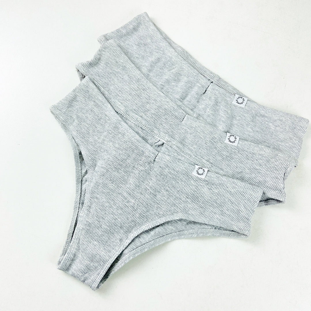 Pack of 3 Womens Cotton Ribbed V Shape Cotton Panty