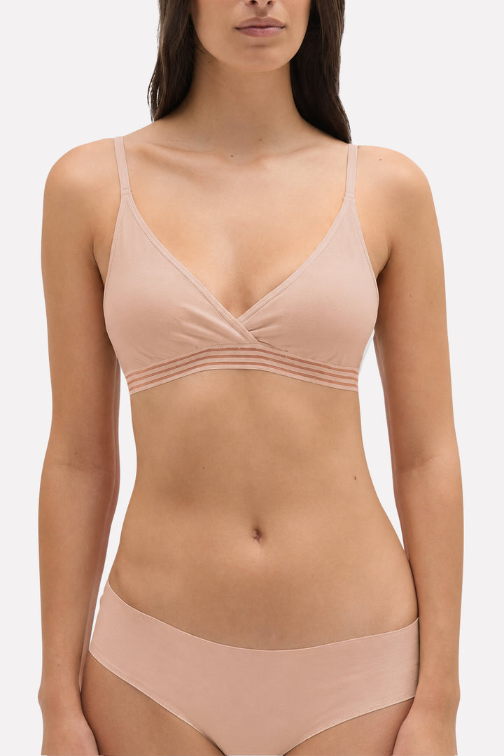 Womens Organic Cotton Triangle Adjustable Straps Bra