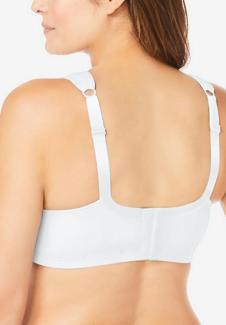 Womens Plus Size Wireless Back-Close Cotton Lounge Bra