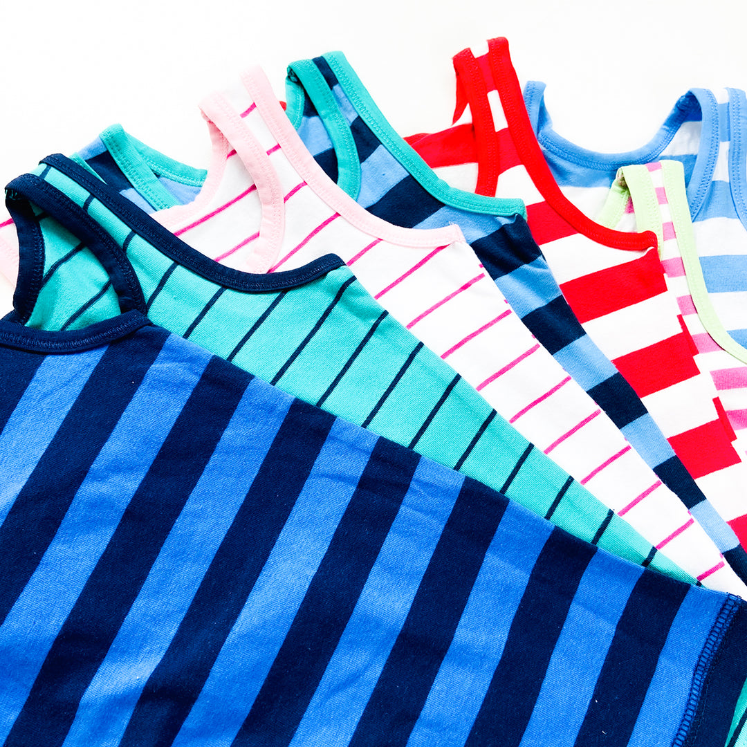 Pack of 5 Kids Premium Soft Cotton Striped Sleeveless Tank Top