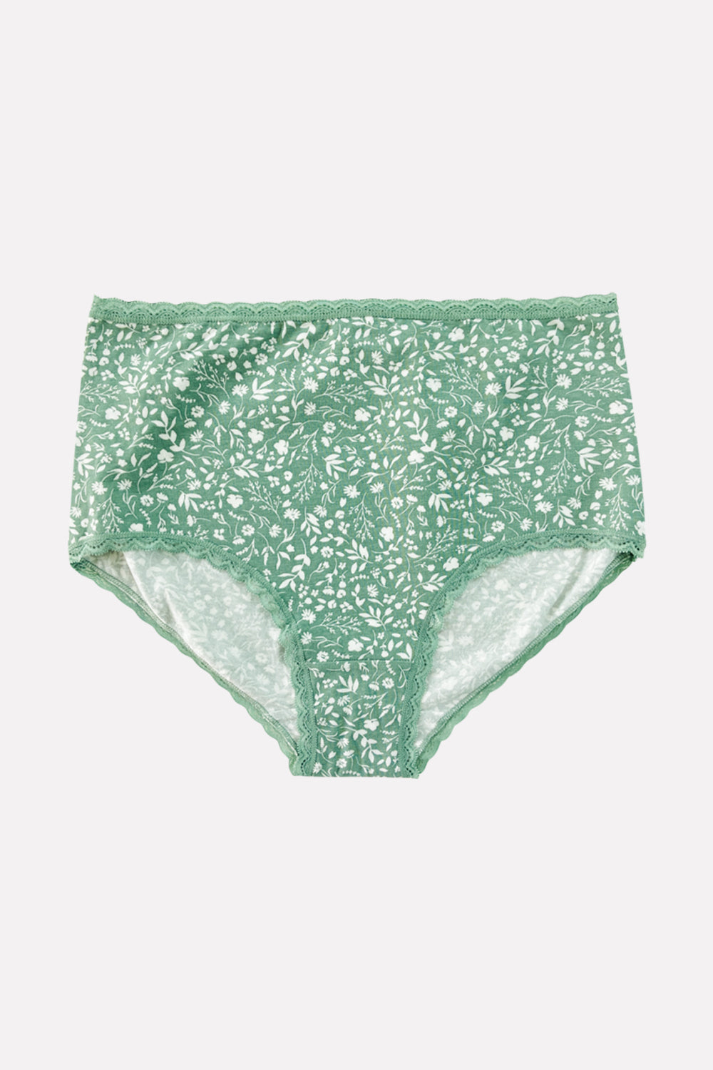 Ladies High Waisted Floral Printed Cotton Brief Panty