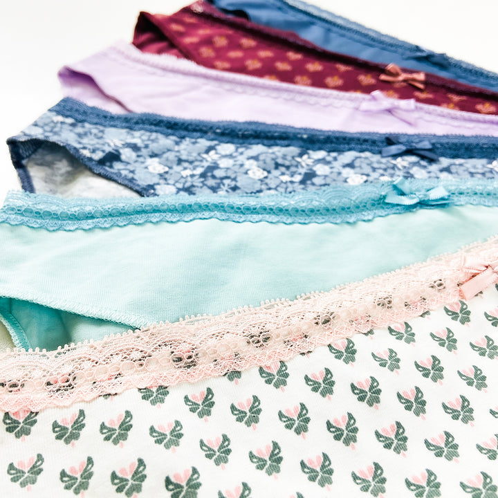 Pack of 3 Womens Soft Cotton Lace Trim Bikini Comfort Underwear Panty