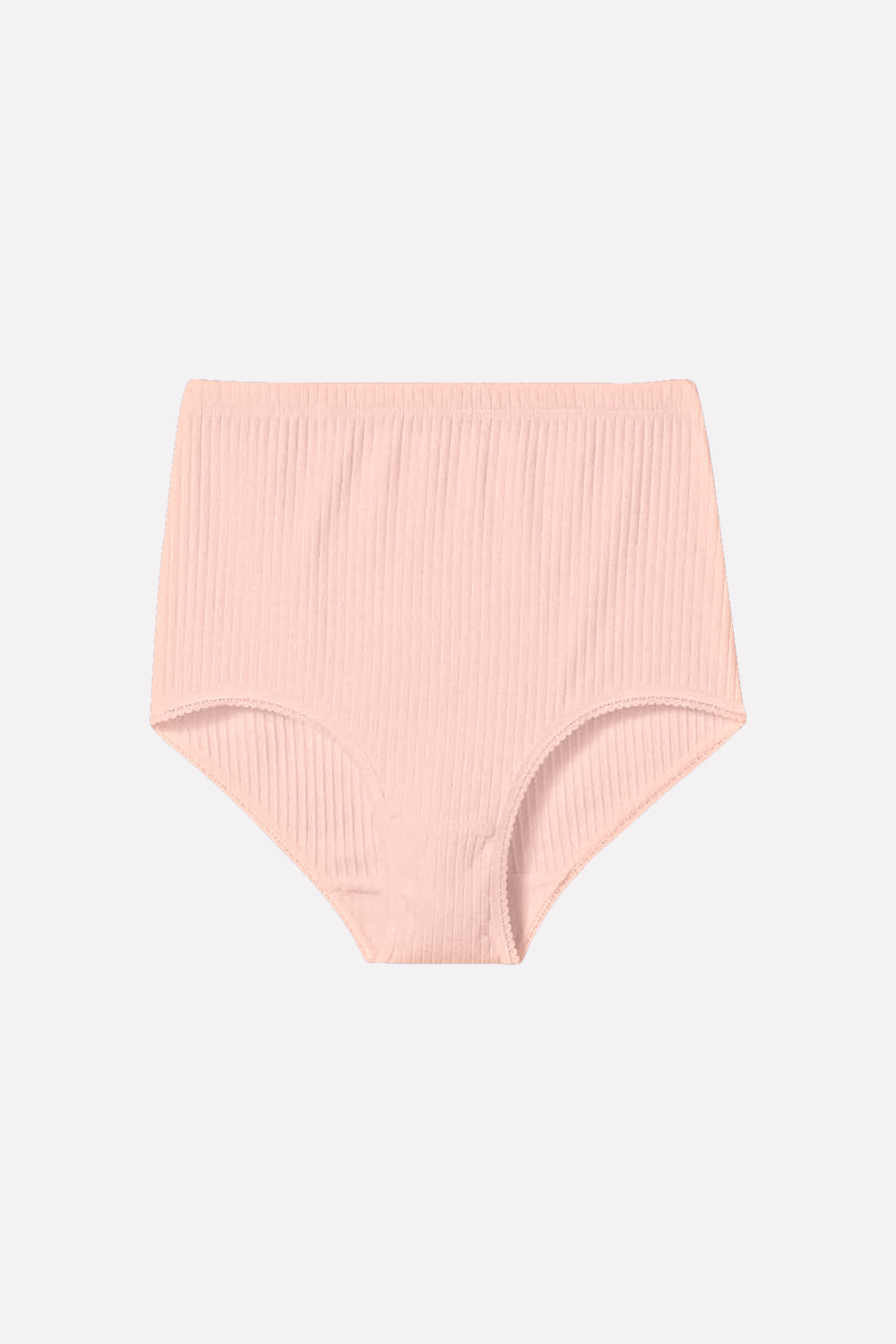 Ladies High Waisted Ribbed Cotton Brief Panty