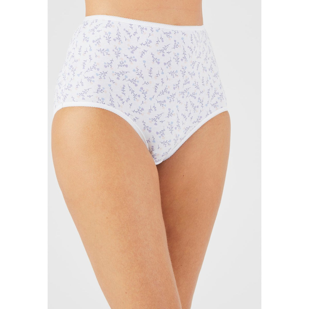Pack of 4 Ladies High Waisted Full Back Cover Printed Brief Panty