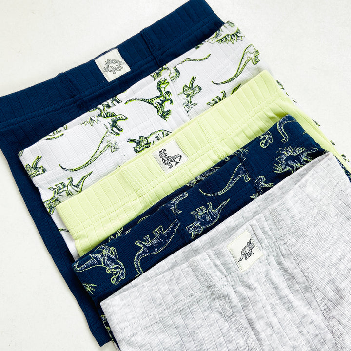 Pack of 5 Boys Soft Cotton Ribbed Boxer Underwear