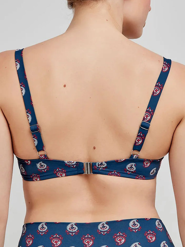 Womens Printed Underwired Non-Padded Bikini Bra