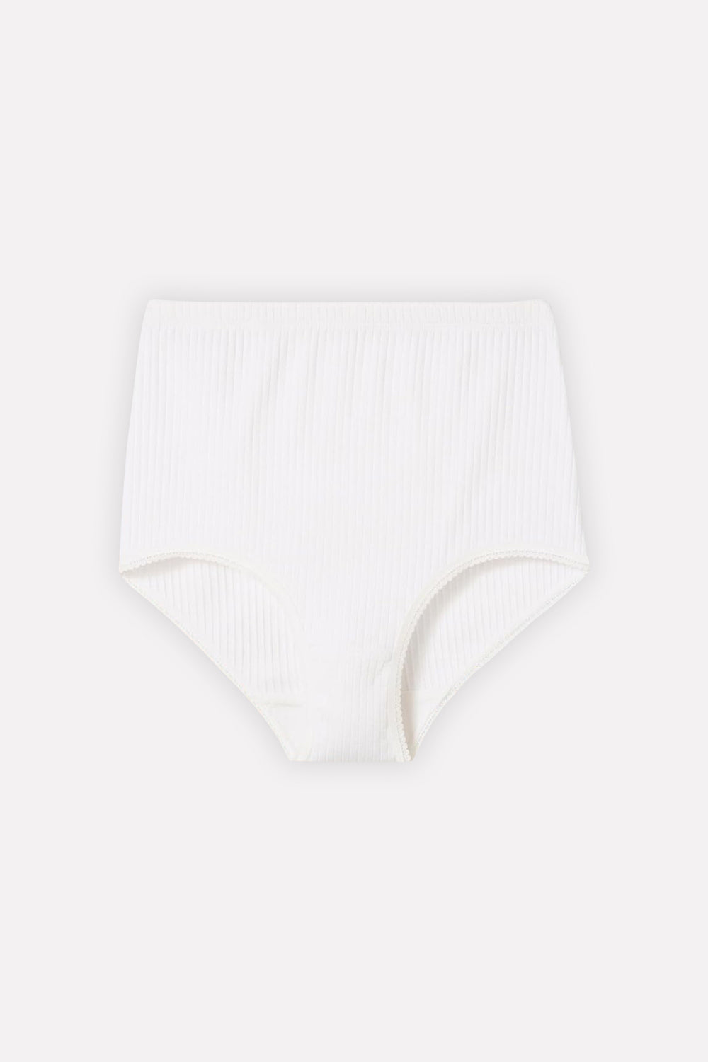 Ladies High Waisted Ribbed Cotton Brief Panty