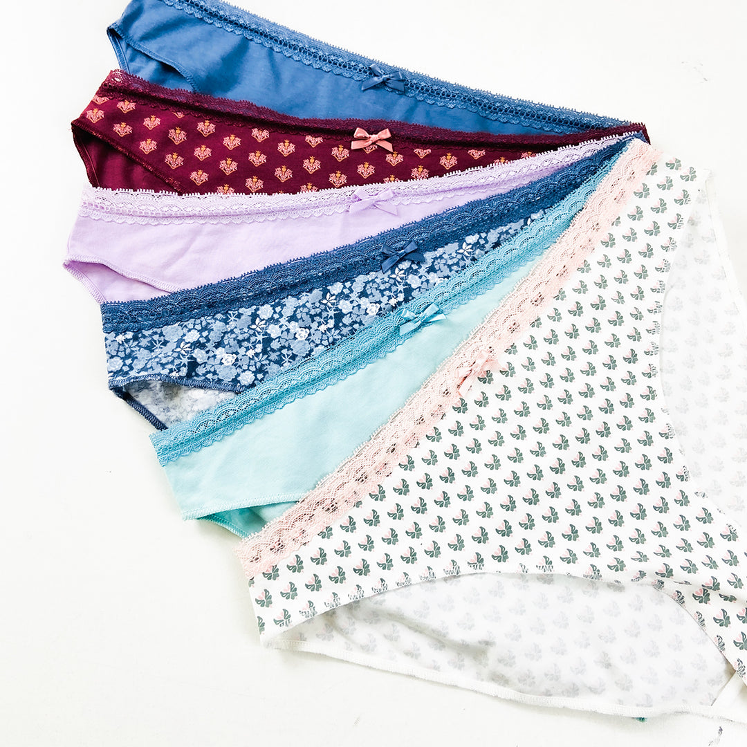 Pack of 3 Womens Soft Cotton Lace Trim Bikini Comfort Underwear Panty