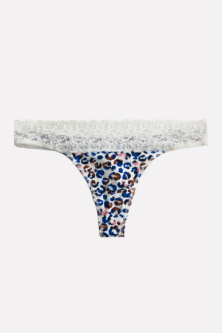 Ladies Mid Rise Lace Front Thong