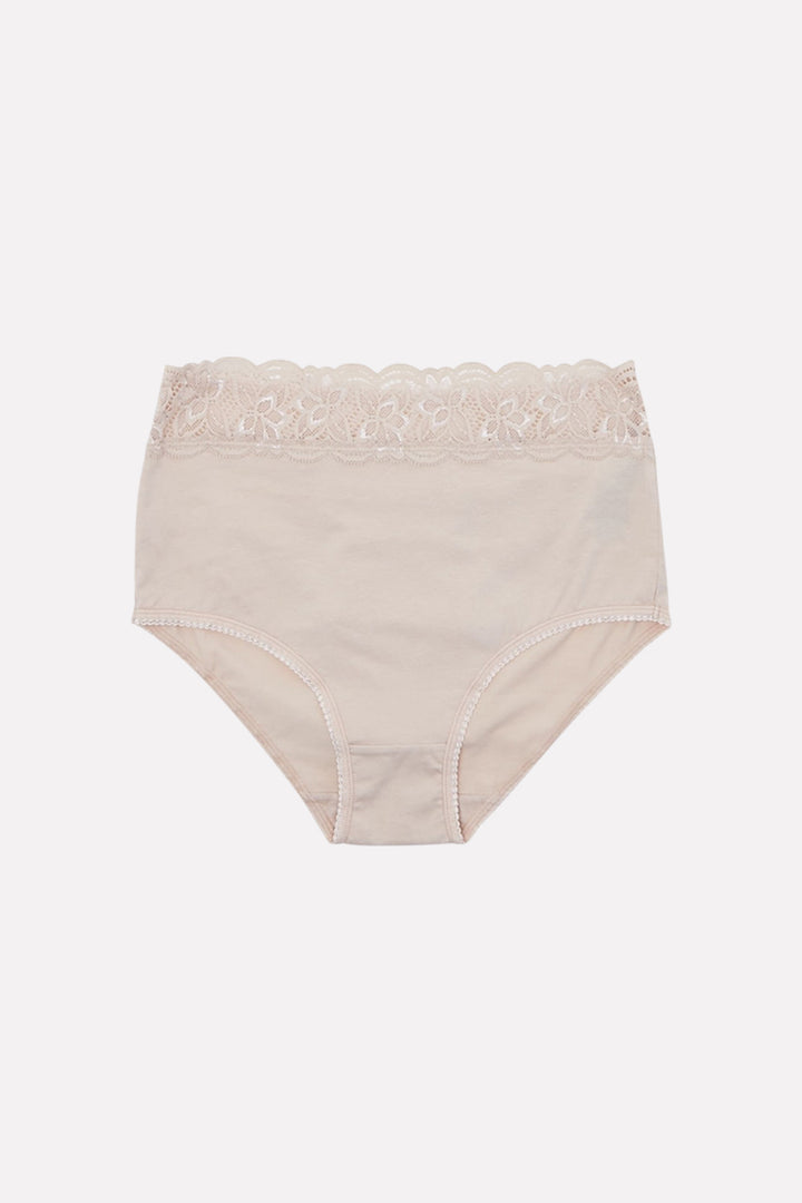 Ladies Front Lace Detail Full Brief Panty