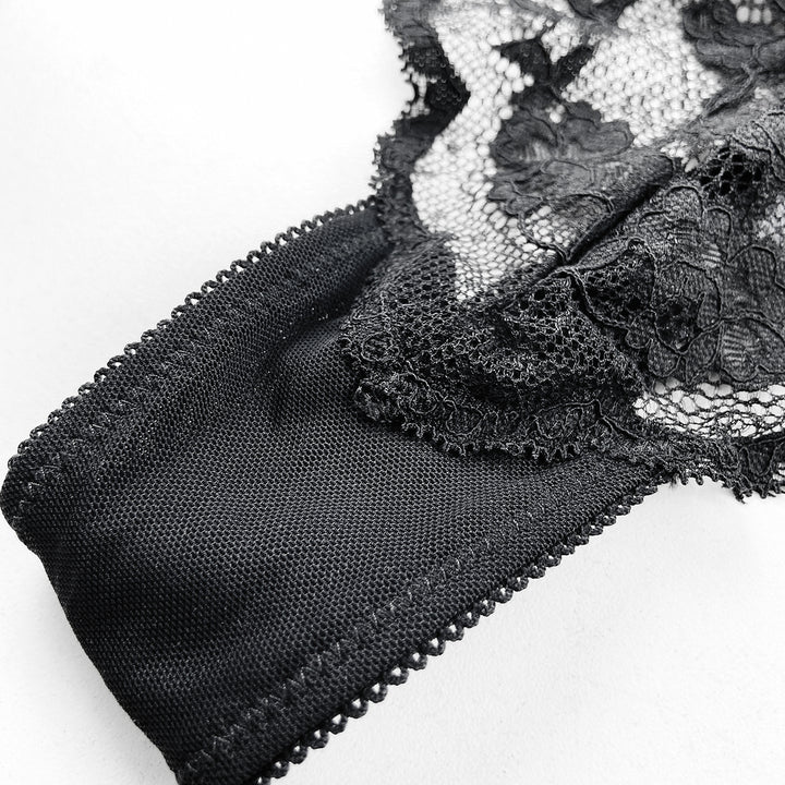 Ladies Mid Rise Lace Front Thong