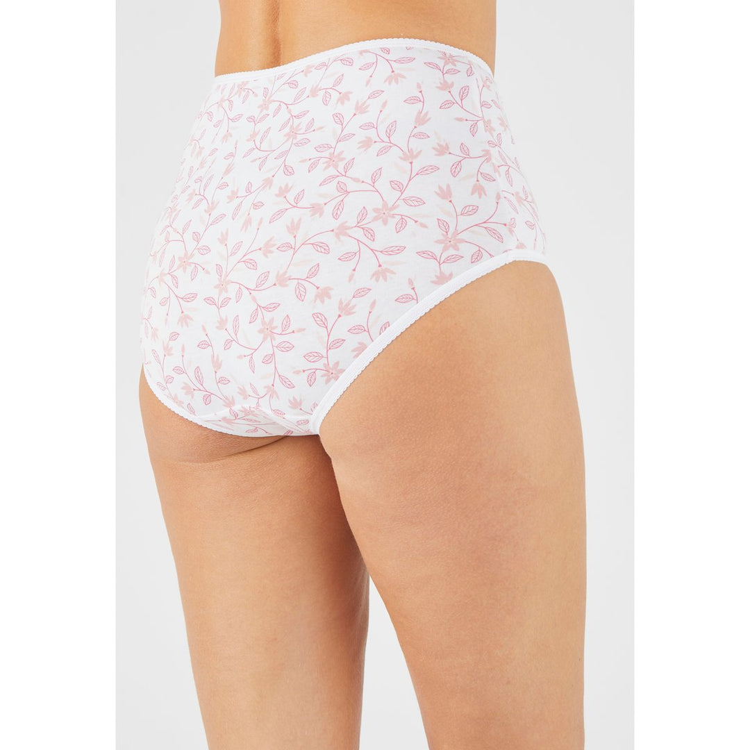 Pack of 4 Ladies High Waisted Full Back Cover Printed Brief Panty