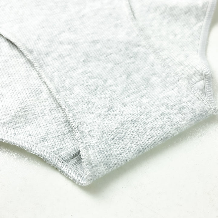 Pack of 3 Womens Ribbed Cotton Lace Waist Briefs Panty