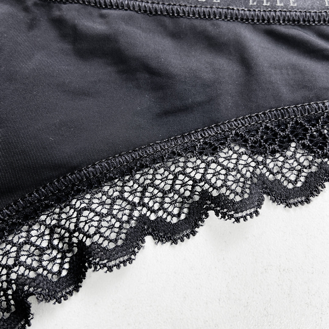 Ladies Mid Rise Microfiber Lace Thong