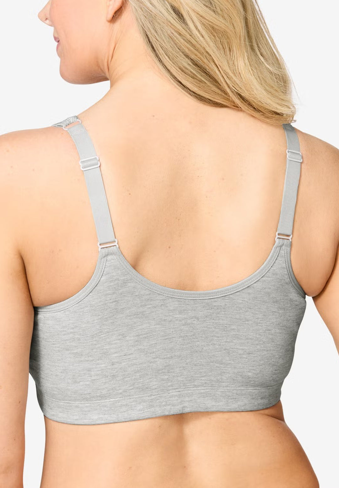 Womens Front-Close Cotton Comfort Lace Trim Bra