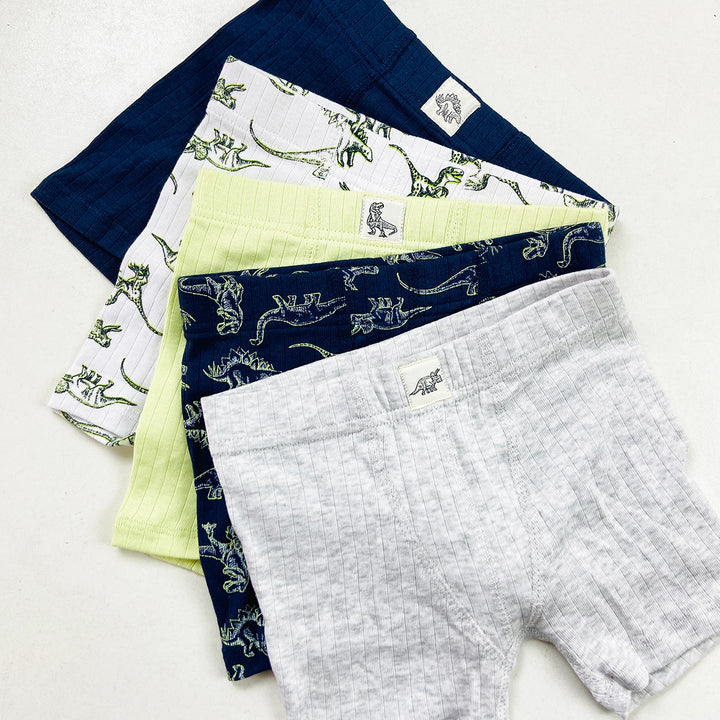 Pack of 5 Boys Soft Cotton Ribbed Boxer Underwear