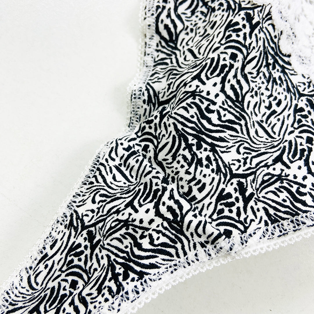 Ladies Mid Rise Lace Front Thong