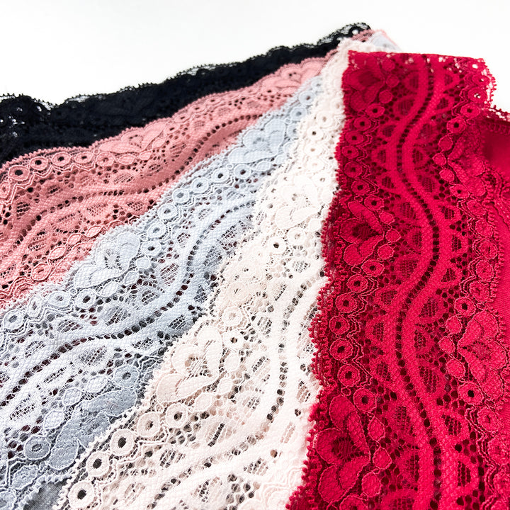 Pack of 3 Womens Mid-Rise Cotton Lace Brief Panties