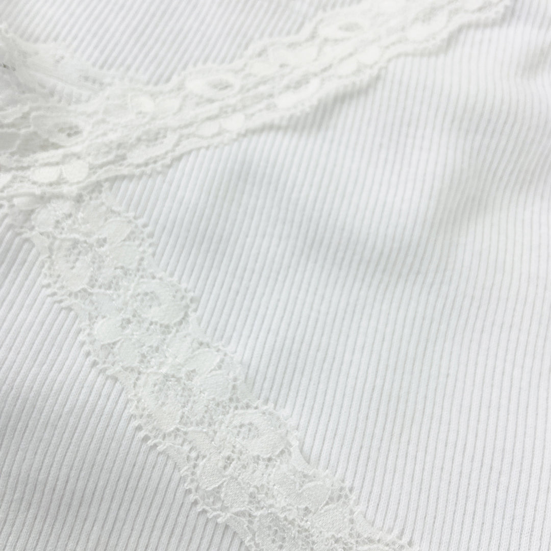 Women's Lace Trim Ribbed Cotton Camisole Tanktop