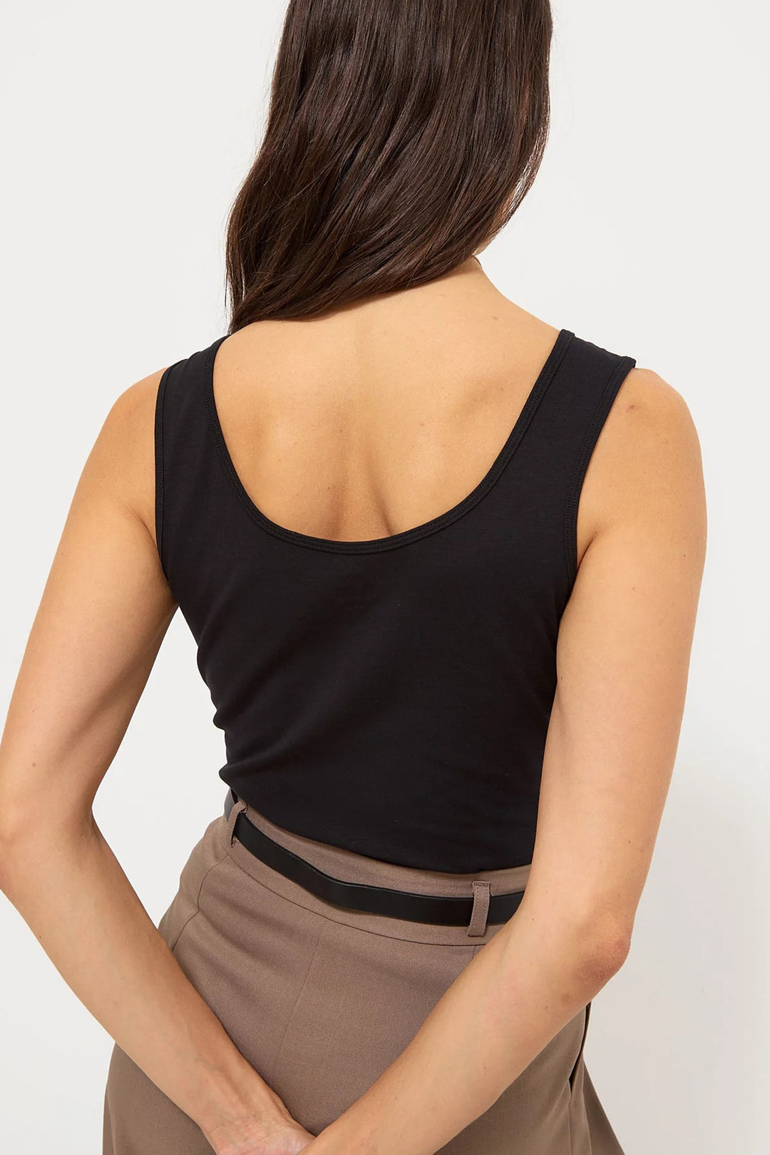 Womens Soft Cotton Sleeveless Scoop Neck Basic Stretch Tank Top