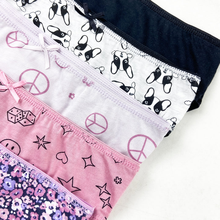 Pack of 5 Girls Fun Prints & Soft Comfort Cotton Panty