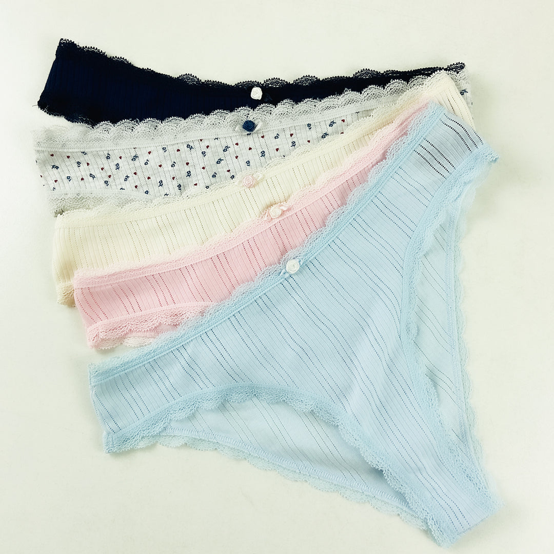 Pack of 3 Womens Ribbed Cotton Panty