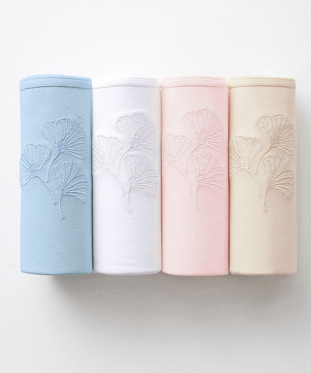 Pack of 4 Ladies Mid Rise Embroidered Cotton Brief Panty