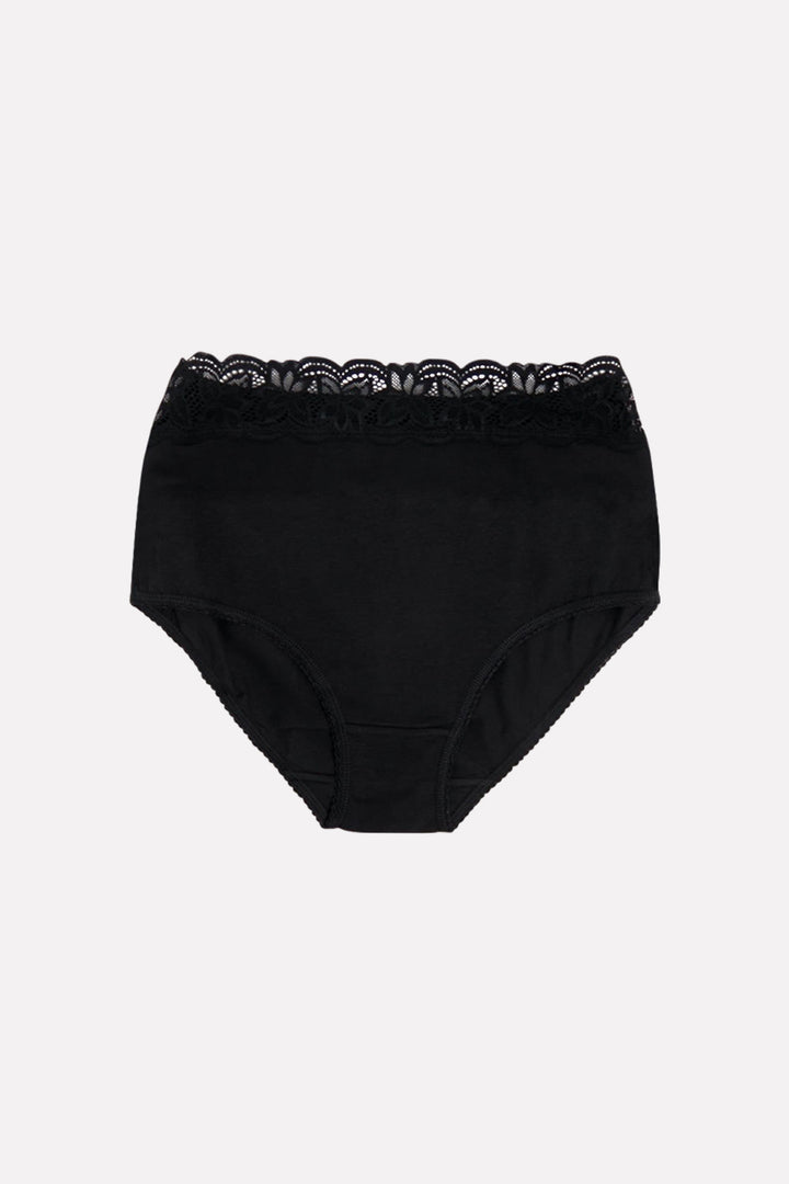 Ladies Front Lace Detail Full Brief Panty