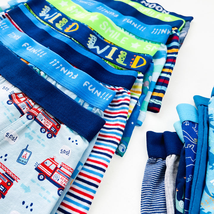 Pack of 5 Boys Premium Printed Retro Cotton Boxer Shorts
