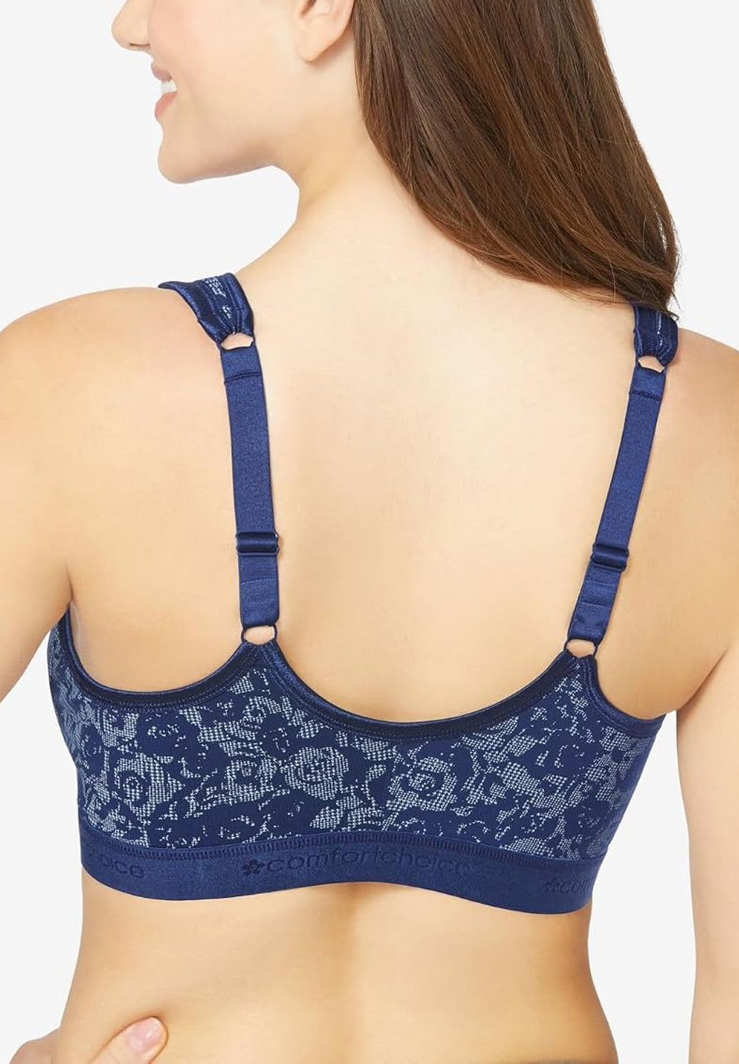 Womens Plus Size Wireless Front-Close Cotton Lounge Bra