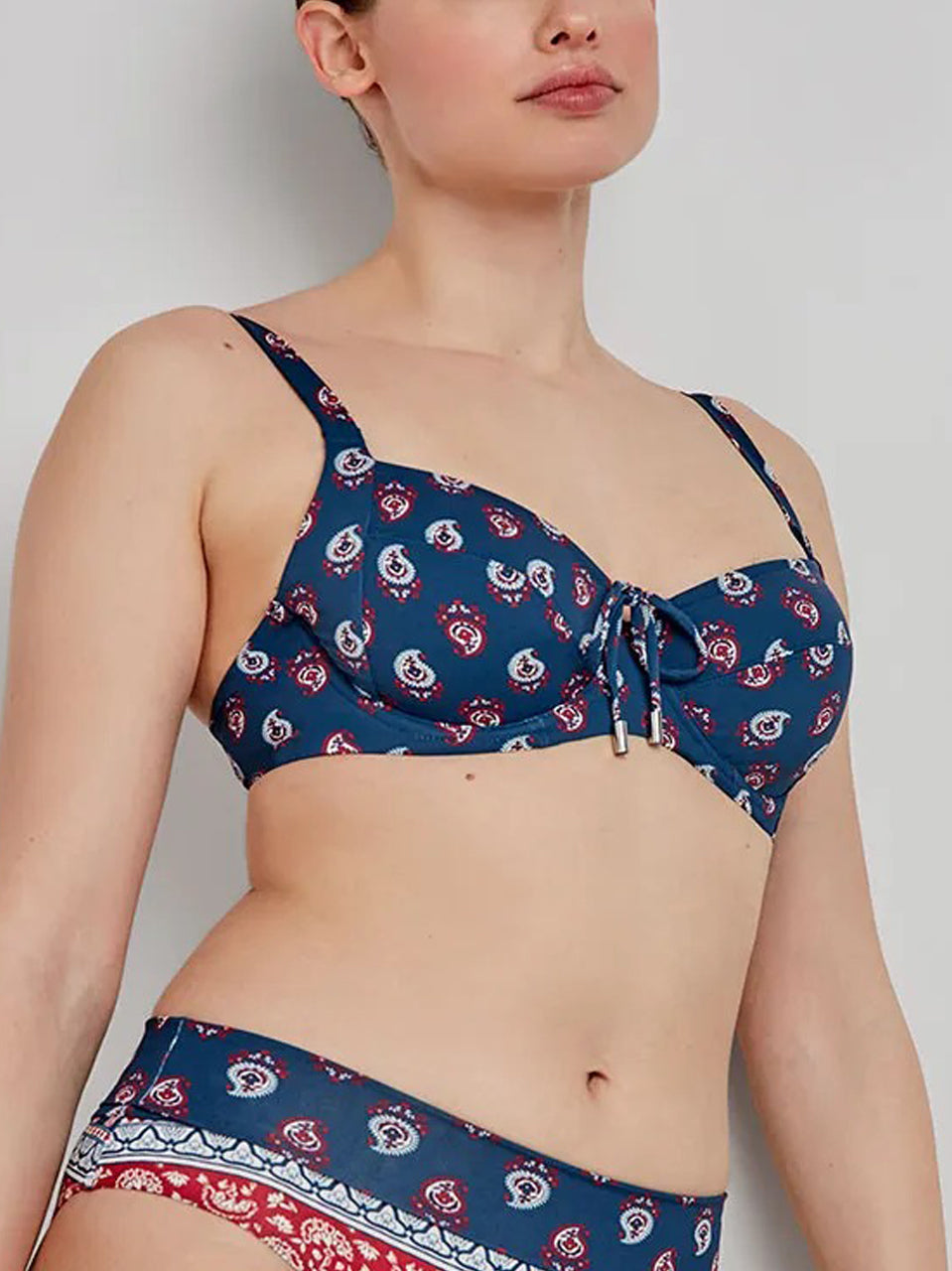 Womens Printed Underwired Non-Padded Bikini Bra