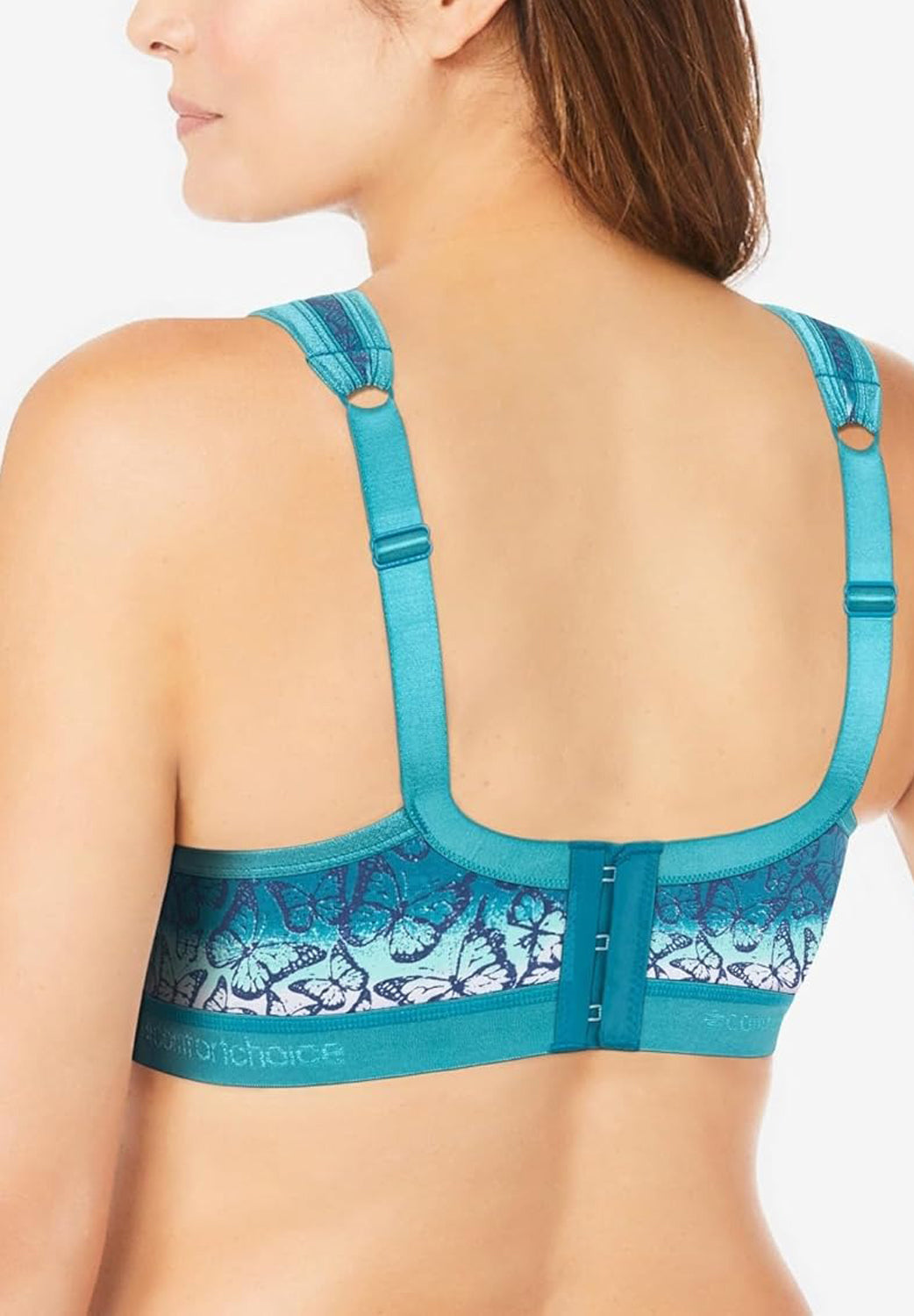 Womens Plus Size Wireless Back-Close Cotton Lounge Bra