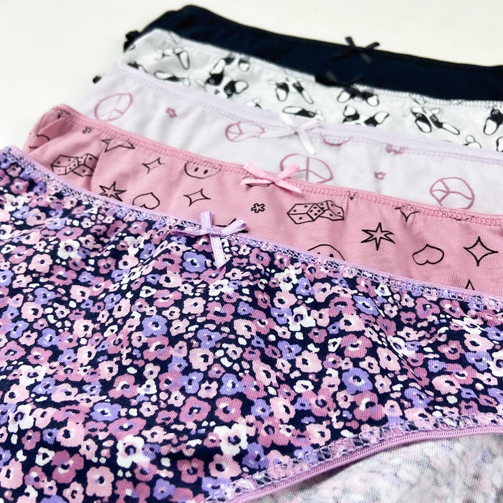Pack of 5 Girls Fun Prints & Soft Comfort Cotton Panty