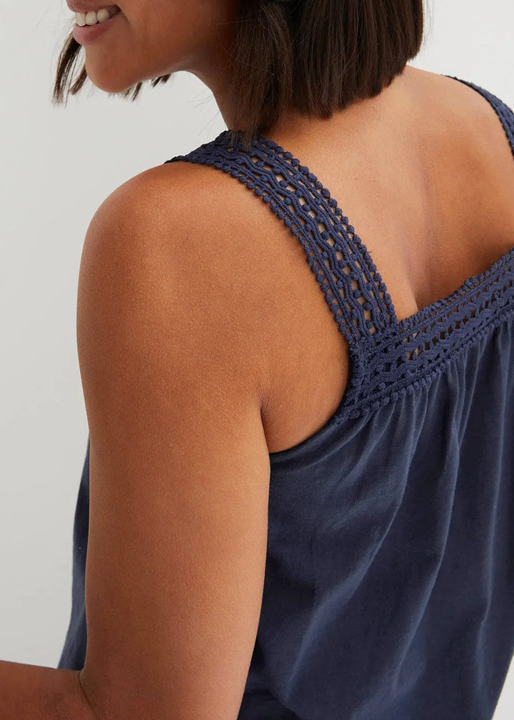 Women's Elegant Loose-Fit Lace Strap Top