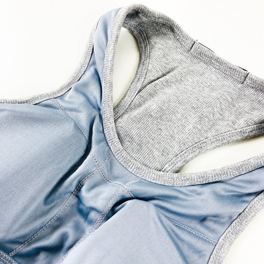 Womens Ribbed Built in Padded Bra Cotton Tank Top