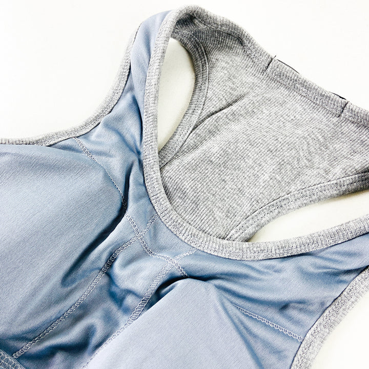 Womens Ribbed Built in Padded Bra Cotton Tank Top