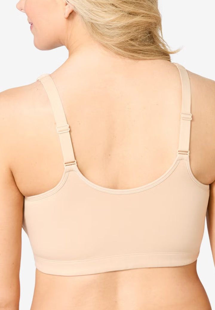 Womens Front-Close Cotton Comfort Lace Trim Bra