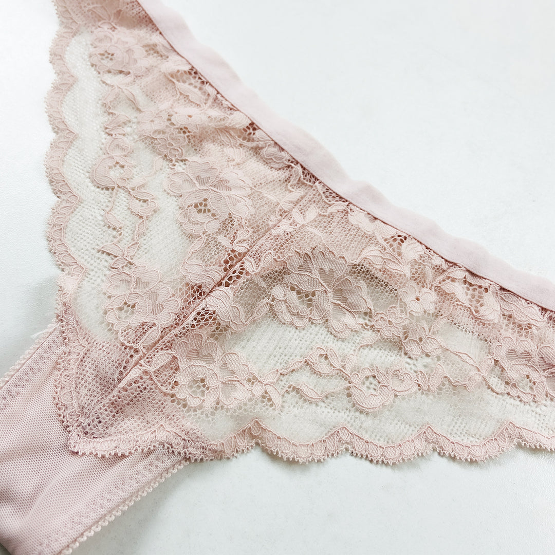 Ladies Mid Rise Lace Front Thong