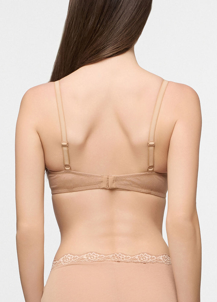 Womens Padded Triangle Stretch Cotton Wireless Bra