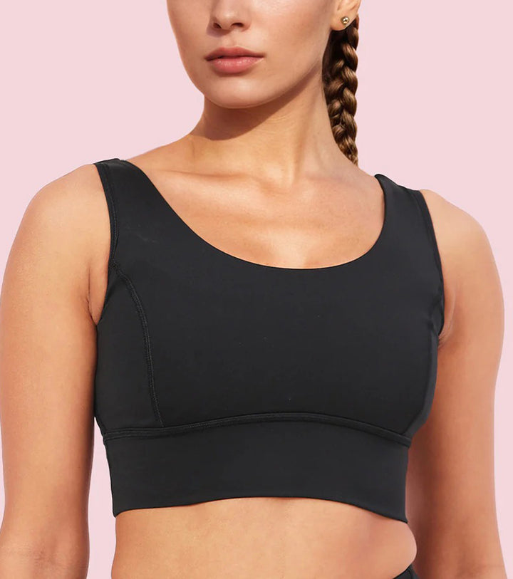 Womens Medium to High Support Padded Crop Sports Bra